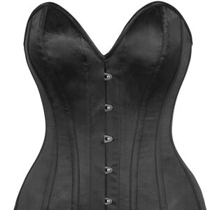 NWT Top Drawer Black Satin Steel Boned Overbust Corset 4XL Plus Size